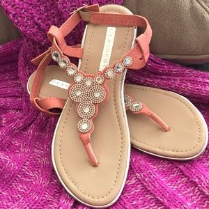 Pink strappy sandals size 7 never worn